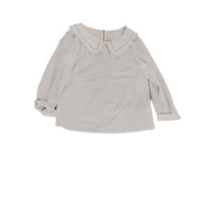 Claudie Pierlot Peter Pan Lace Accent Collar Blouse Top